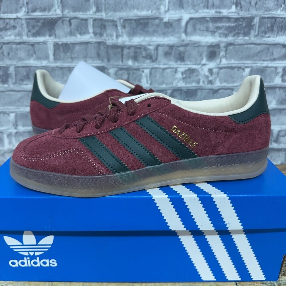 adidas Gazelle Indoor Shadow Red Shadow Green Sneakers JH5403 Mens Size 7.5 New